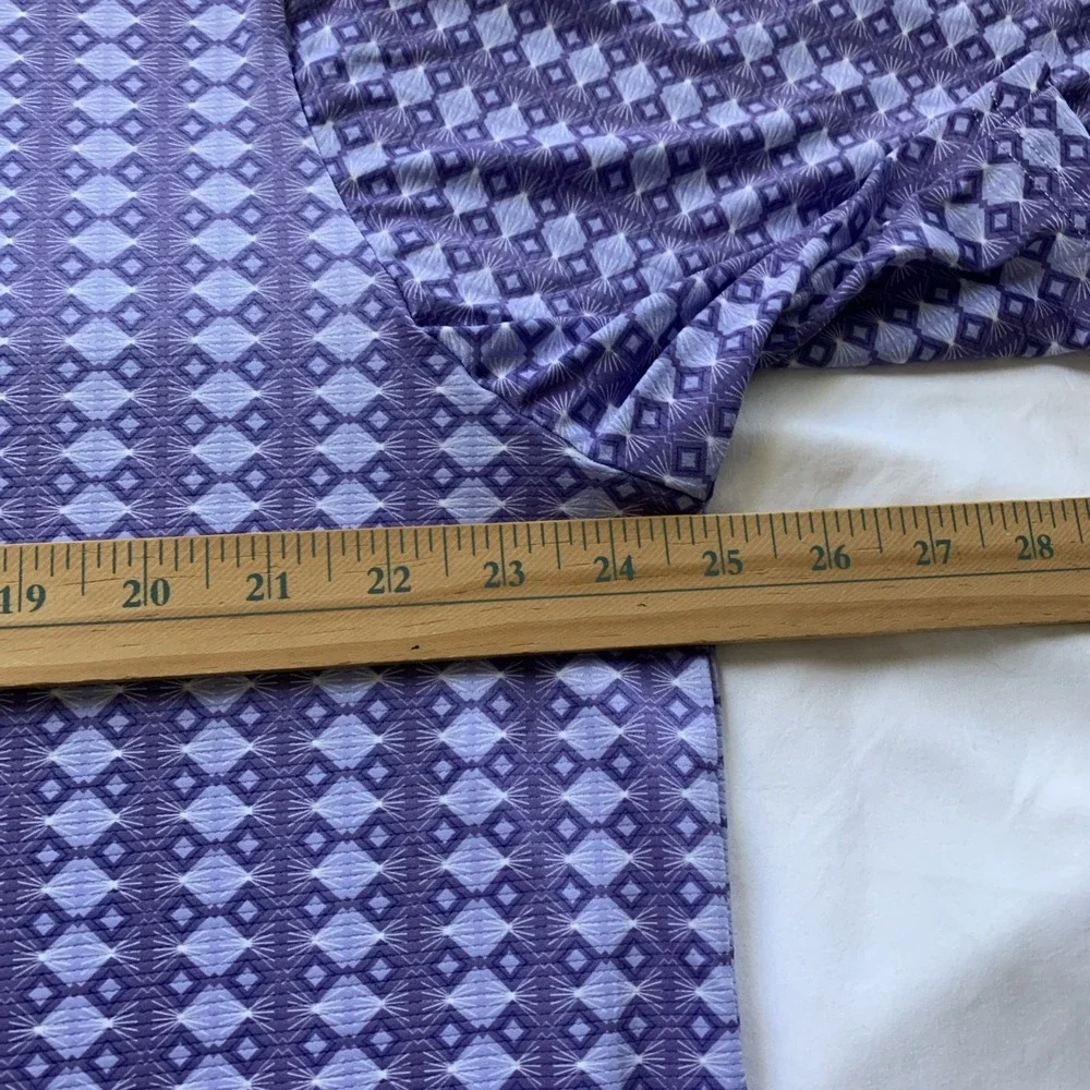 NWT Rusty Putter‎ Golf Polo Size XL Purple White Abstract Pattern Geometric